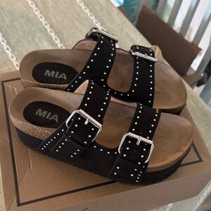 MIA Black Studded Women's Sandals